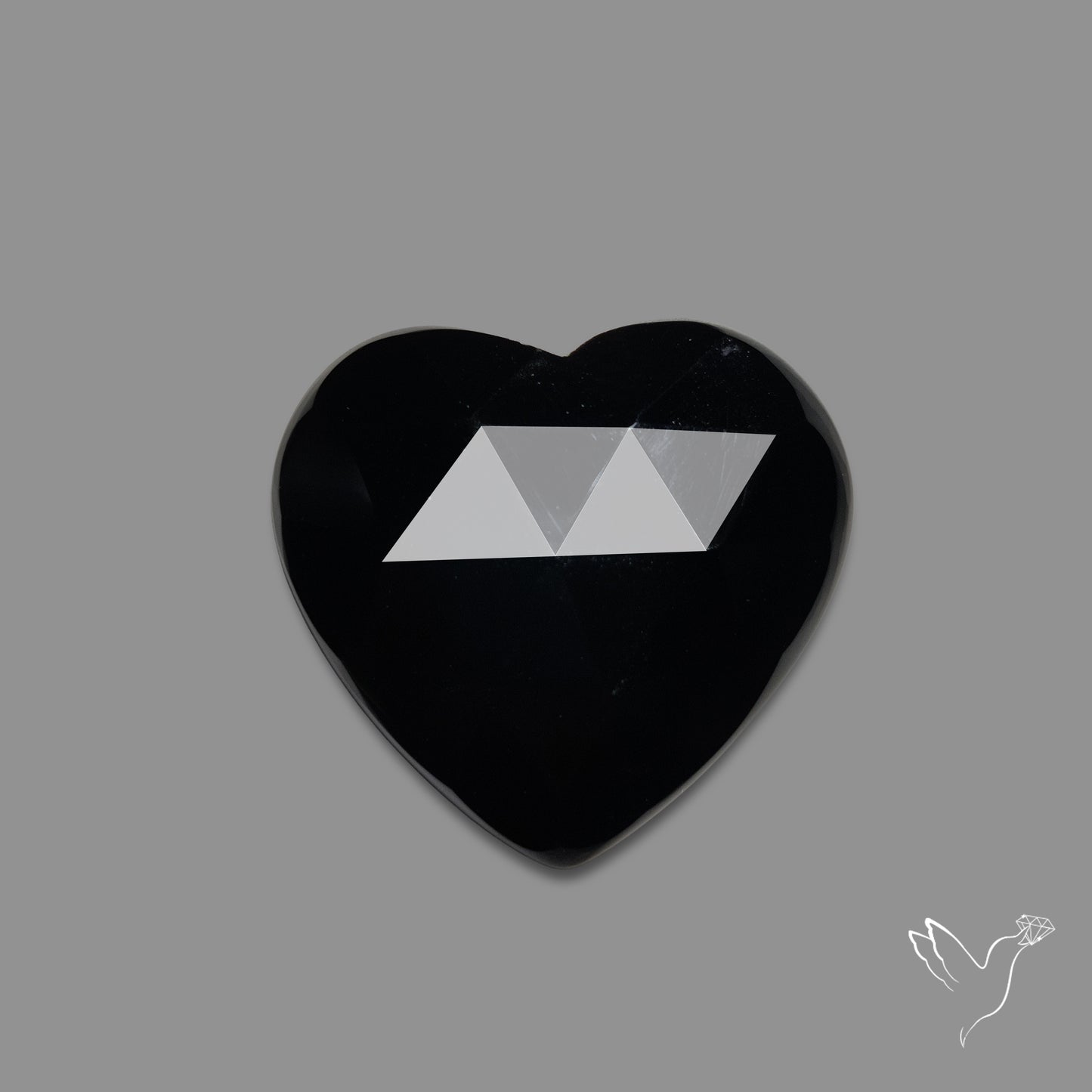 Rose Cut Black Onyx Heart