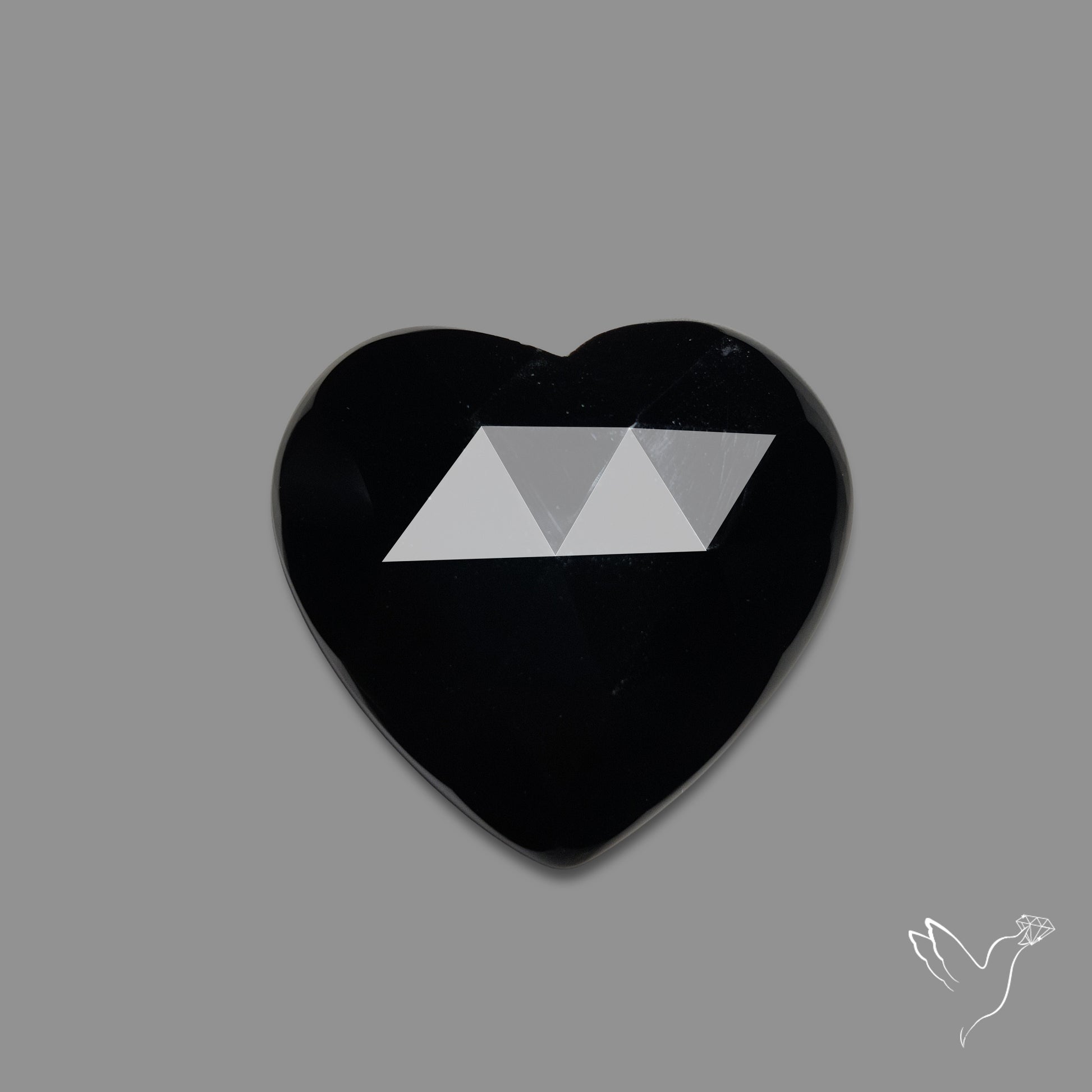 Rose Cut Black Onyx Heart