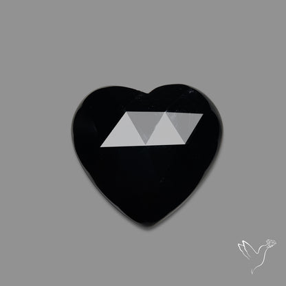 Rose Cut Black Onyx Heart