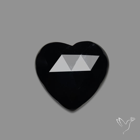 Rose Cut Black Onyx Heart