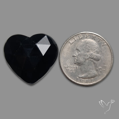 Rose Cut Black Onyx Heart