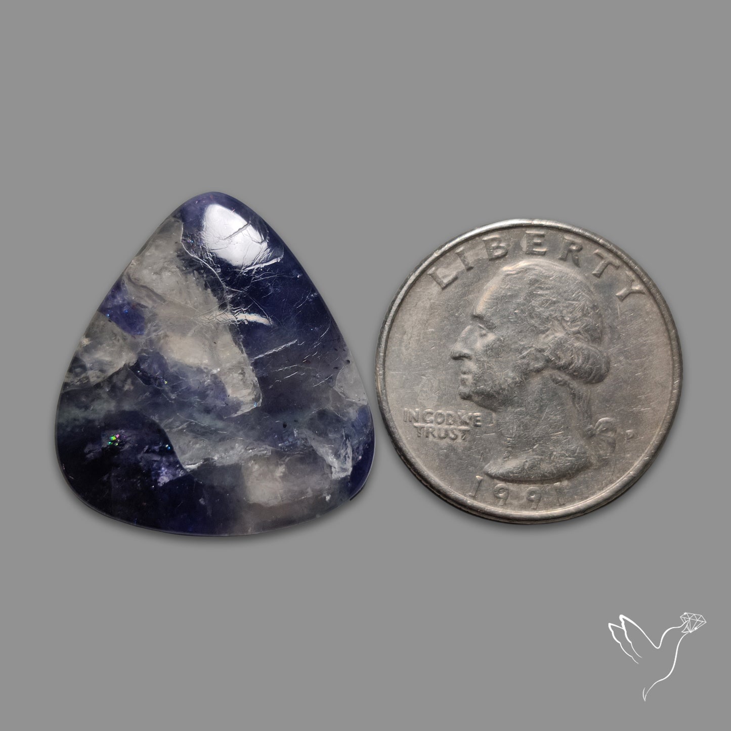 Iolite with Quartz
