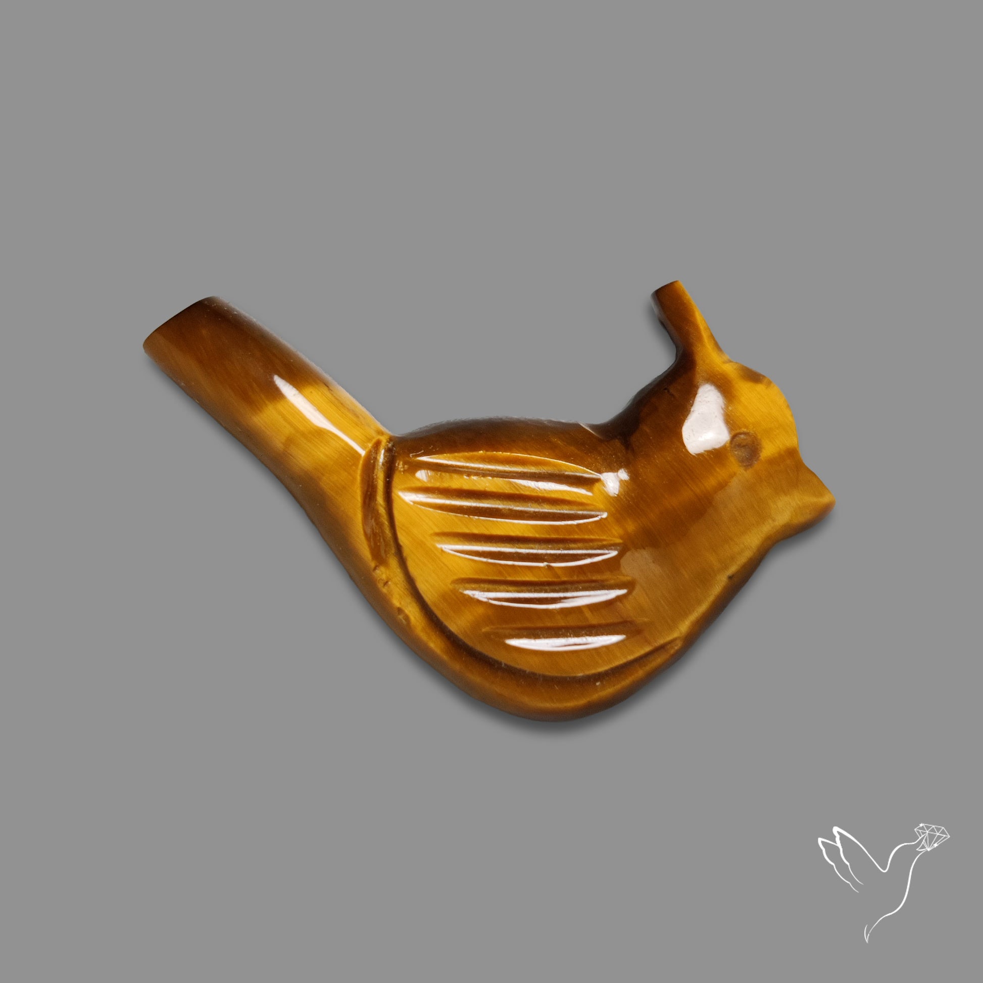Handcarved Tiger Eye Bird