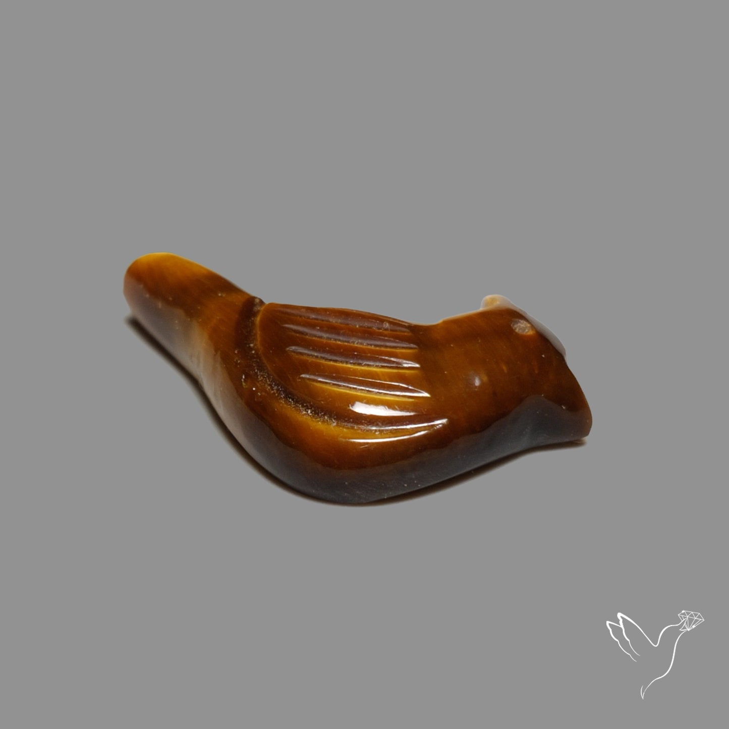 Handcarved Tiger Eye Bird
