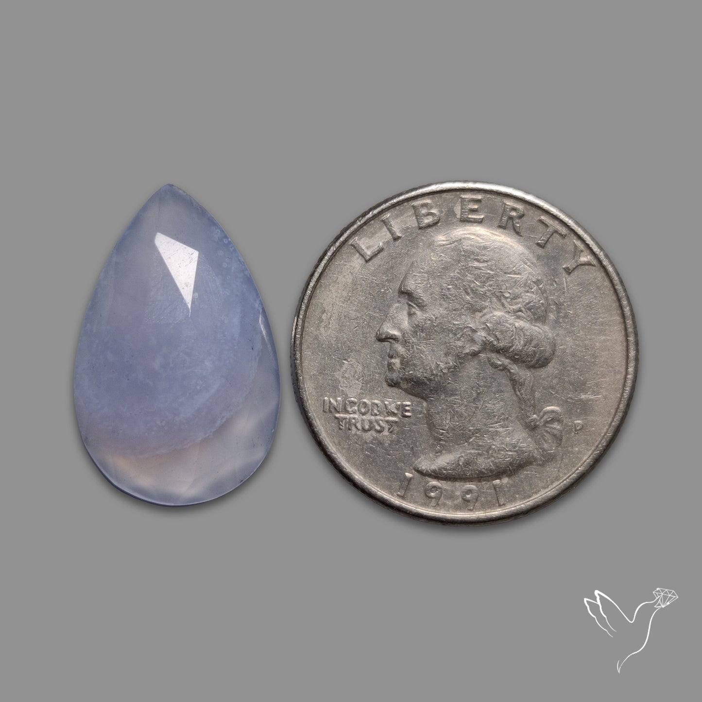 Rose Cut Blue Chalcedony