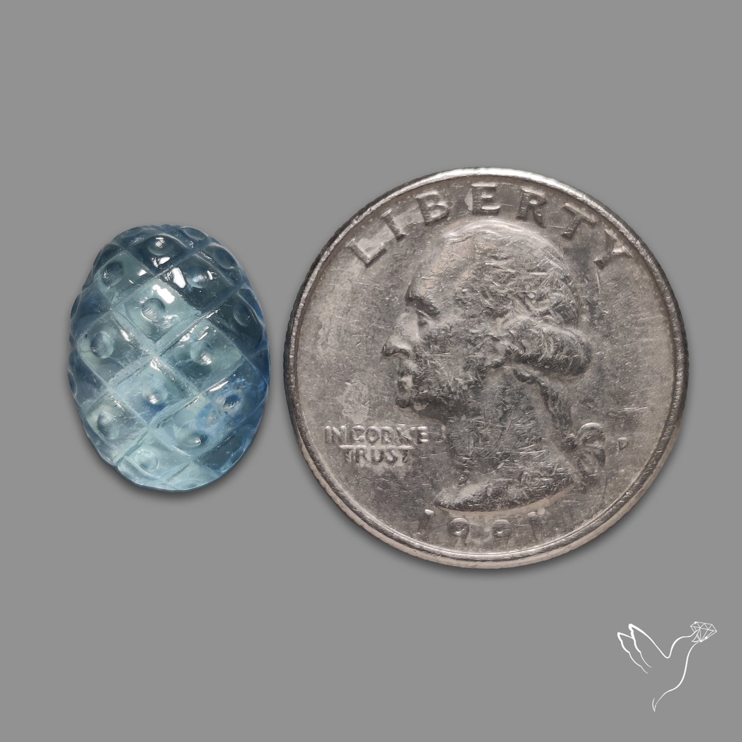 Aquamarine Mughal Carving