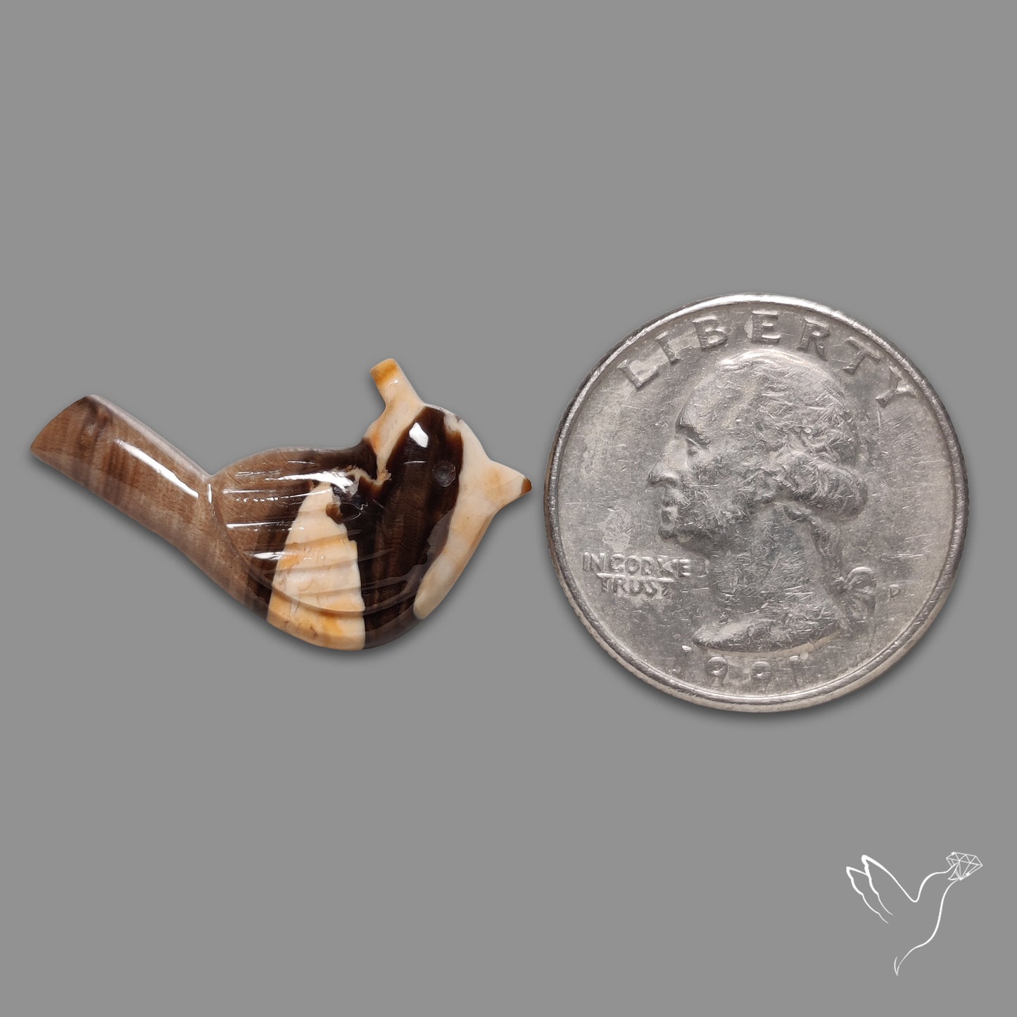 Peanut Wood Jasper Bird Carving