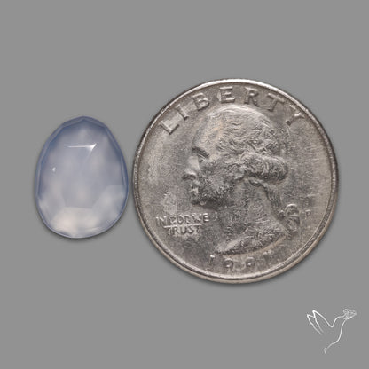 Rose Cut Namibian Blue Chalcedony
