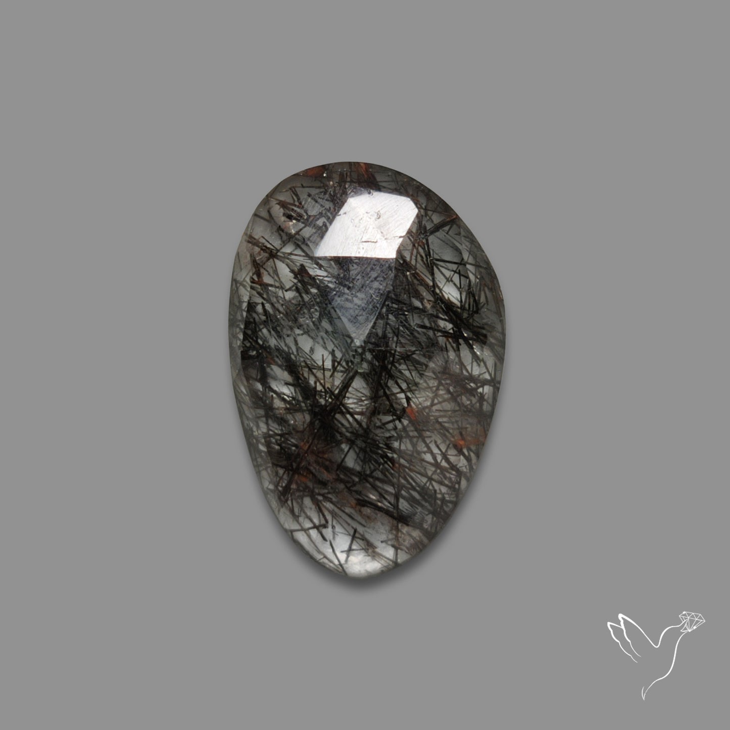 Rose Cut Black Tourmalinated Quartz