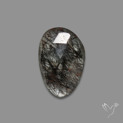 Rose Cut Black Tourmalinated Quartz
