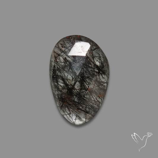 Rose Cut Black Tourmalinated Quartz