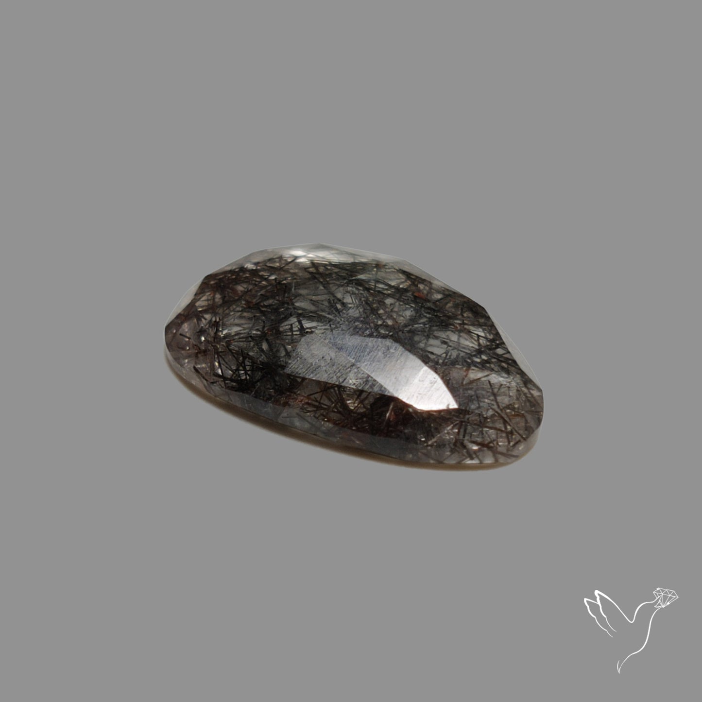 Rose Cut Black Tourmalinated Quartz