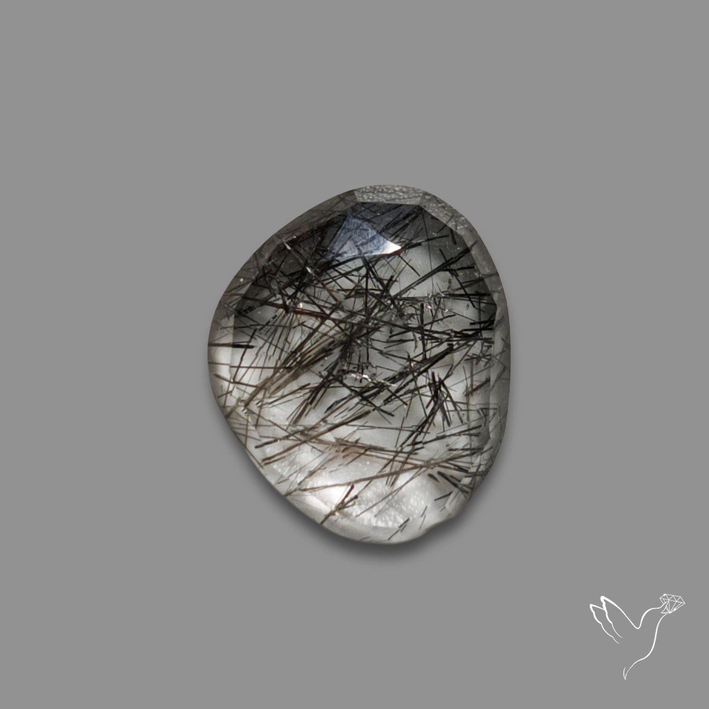 Rose Cut Black Tourmalinated Quartz