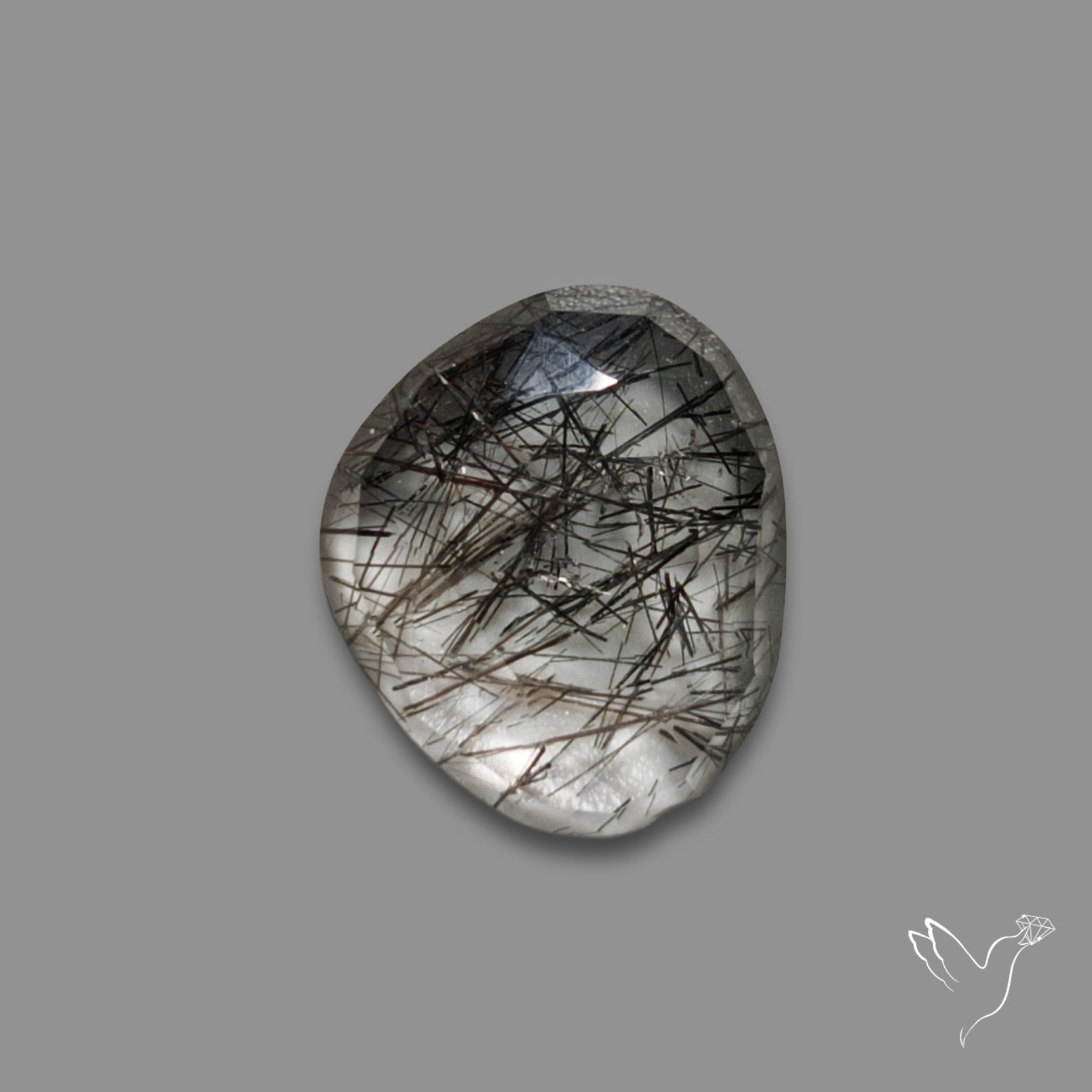 Rose Cut Black Tourmalinated Quartz