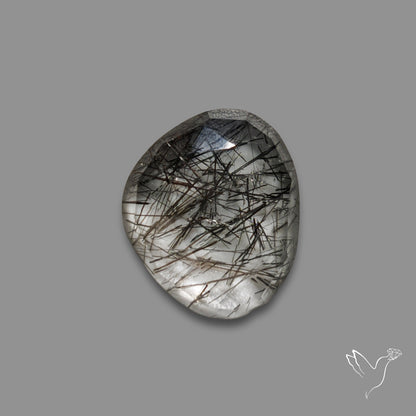 Rose Cut Black Tourmalinated Quartz