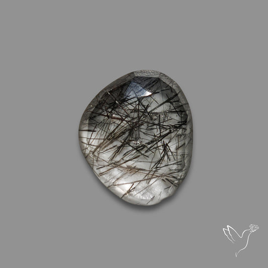 Rose Cut Black Tourmalinated Quartz