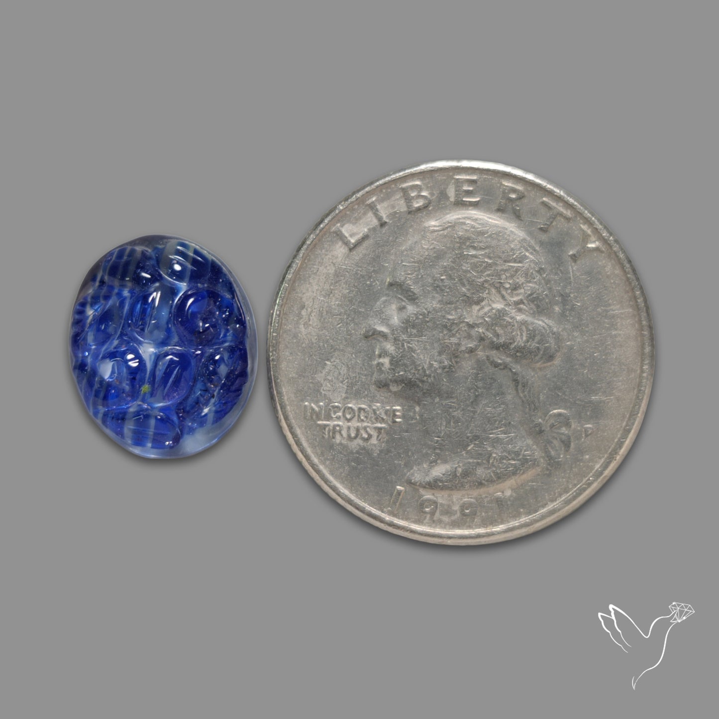 Blue Goldstone Mughal Carving