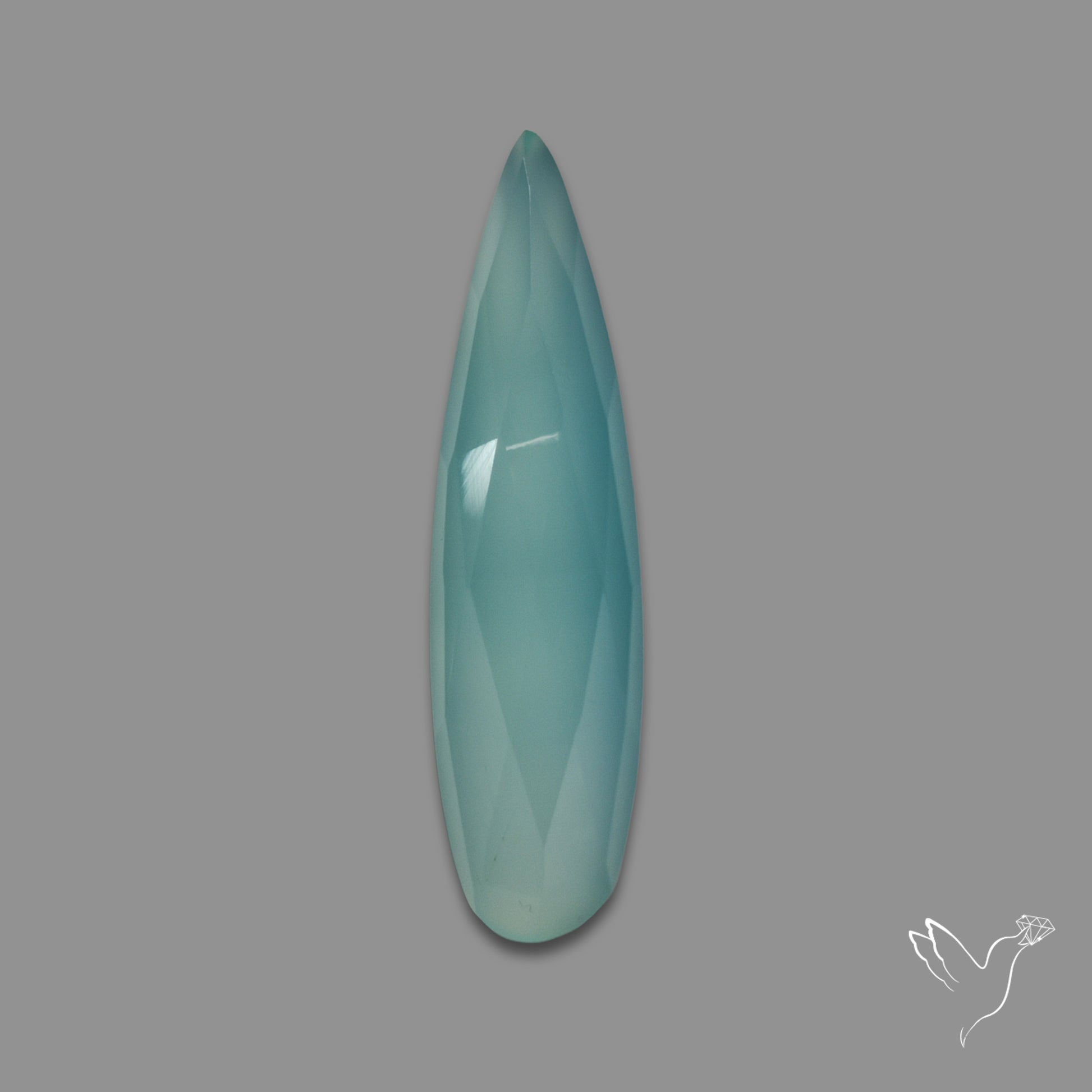 Rose Cut Aqua Chalcedony