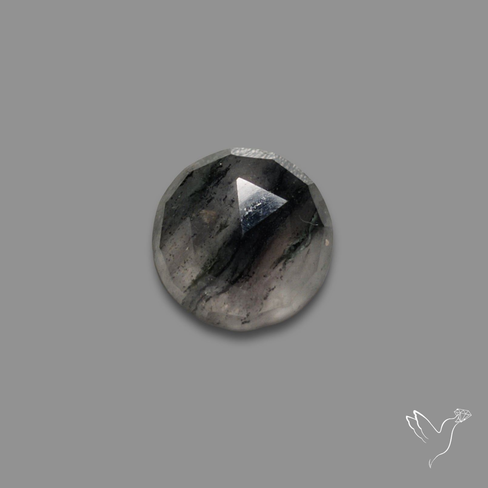 Rose Cut Black Tourmalinated Quartz
