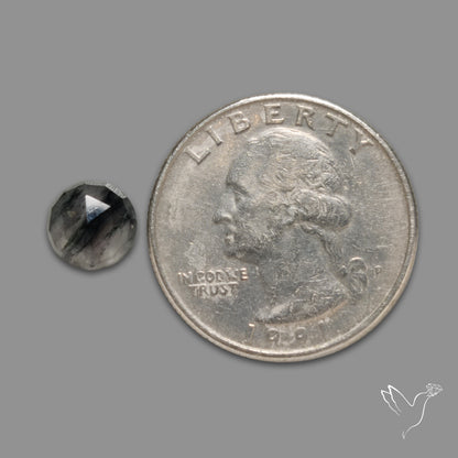 Rose Cut Black Tourmalinated Quartz