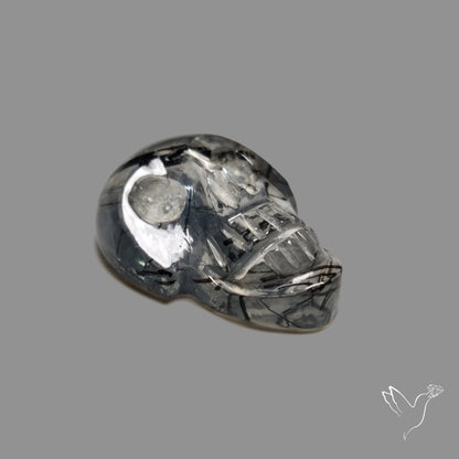 Black Tourmalinated Quartz Skelton Face
