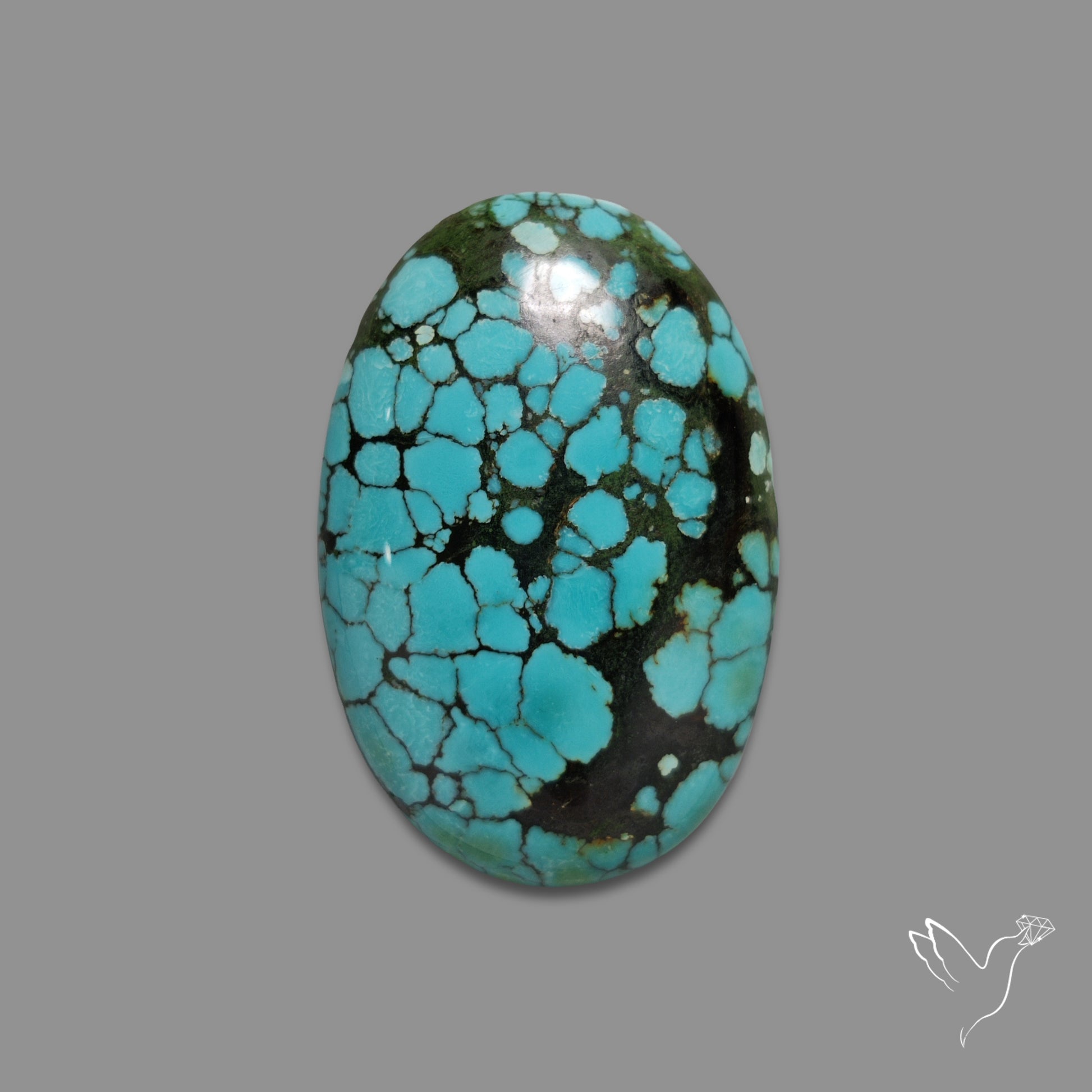 Large Hubei Polychrome Turquoise Cabochon