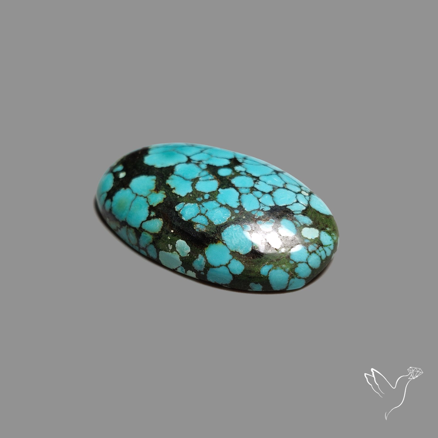 Large Hubei Polychrome Turquoise Cabochon