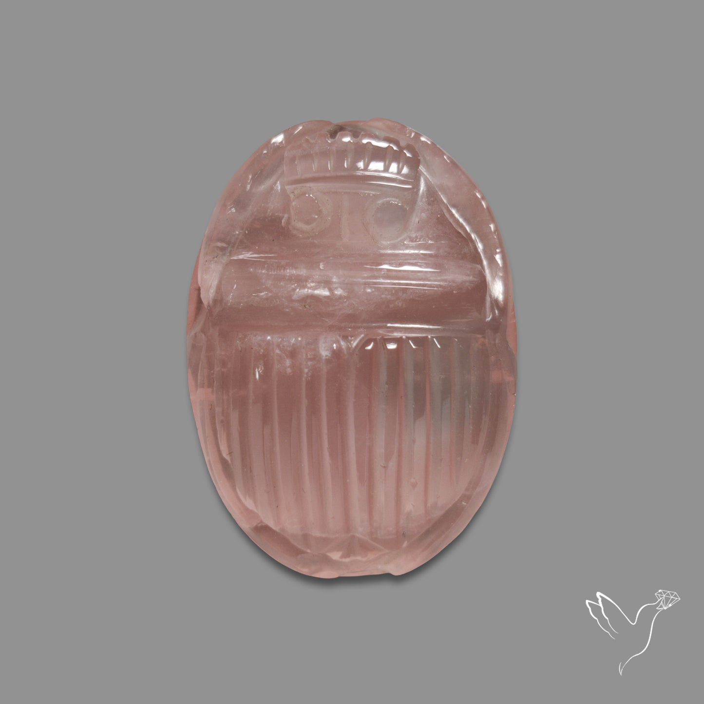 Rose Quartz Beetle Carving