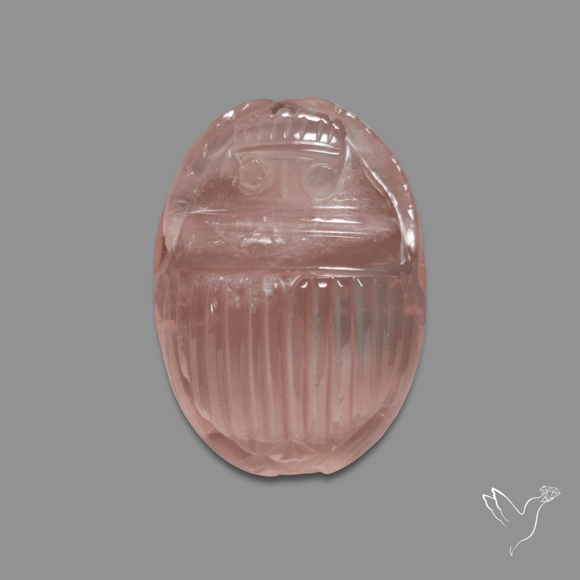 Rose Quartz Beetle Carving