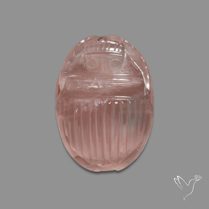 Rose Quartz Beetle Carving