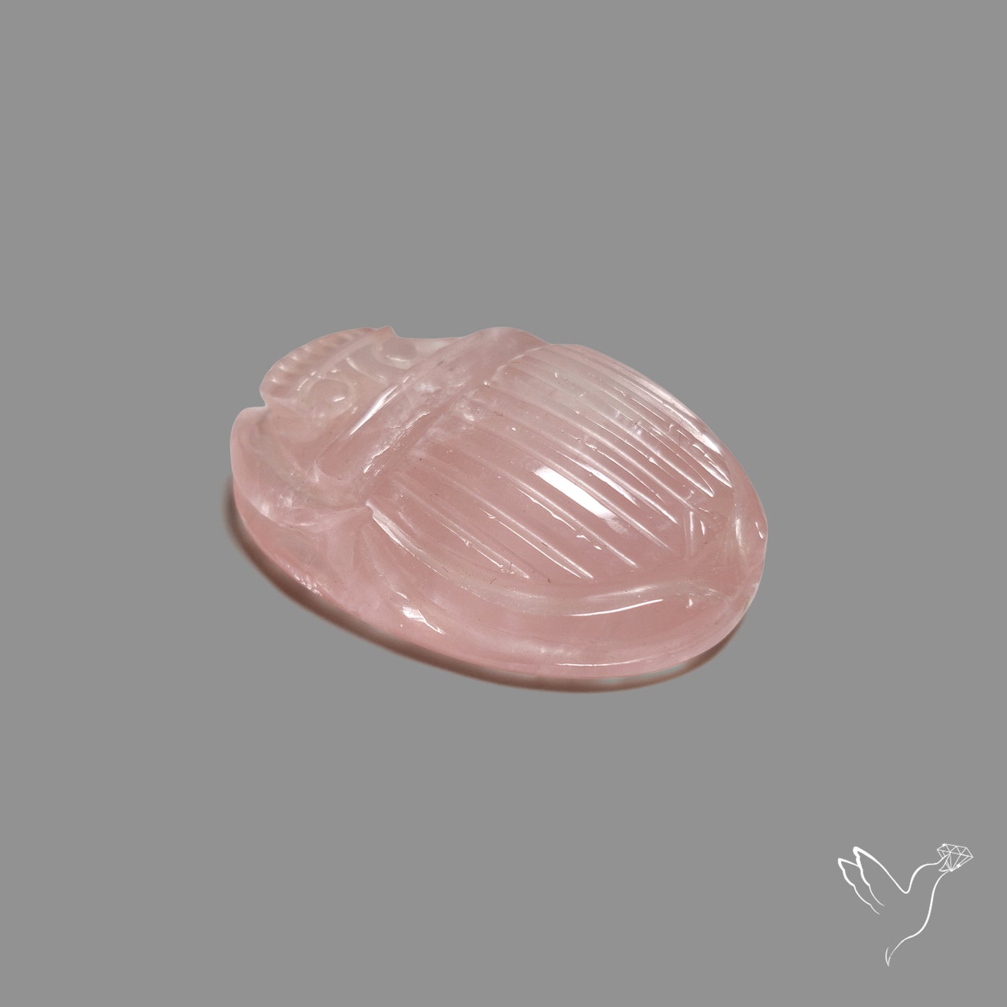 Rose Quartz Beetle Carving