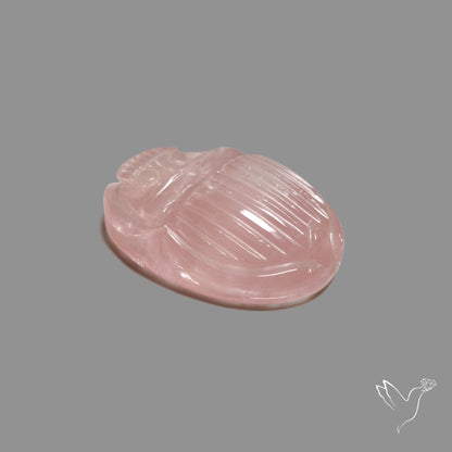 Rose Quartz Beetle Carving