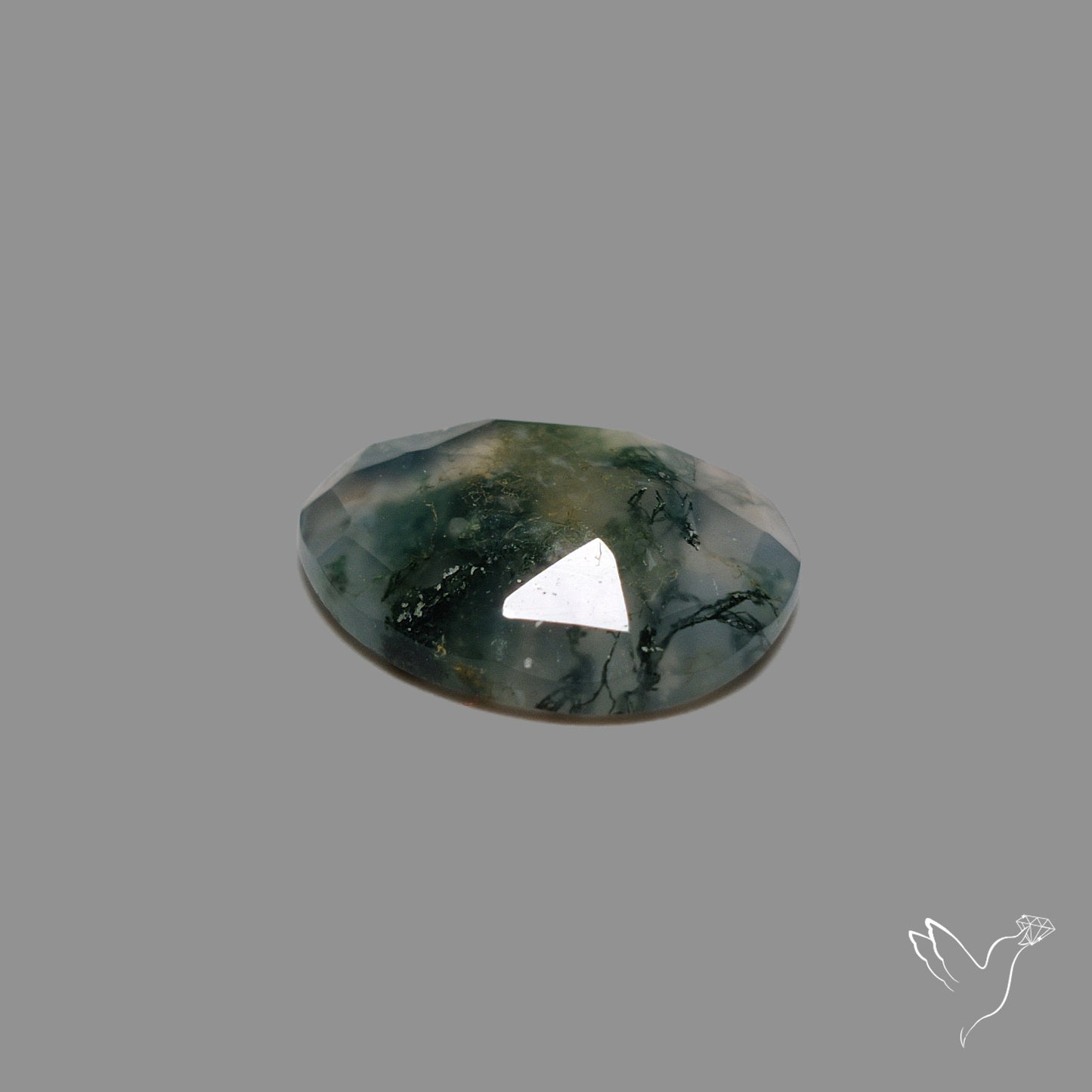 Rose Cut Moss Agate