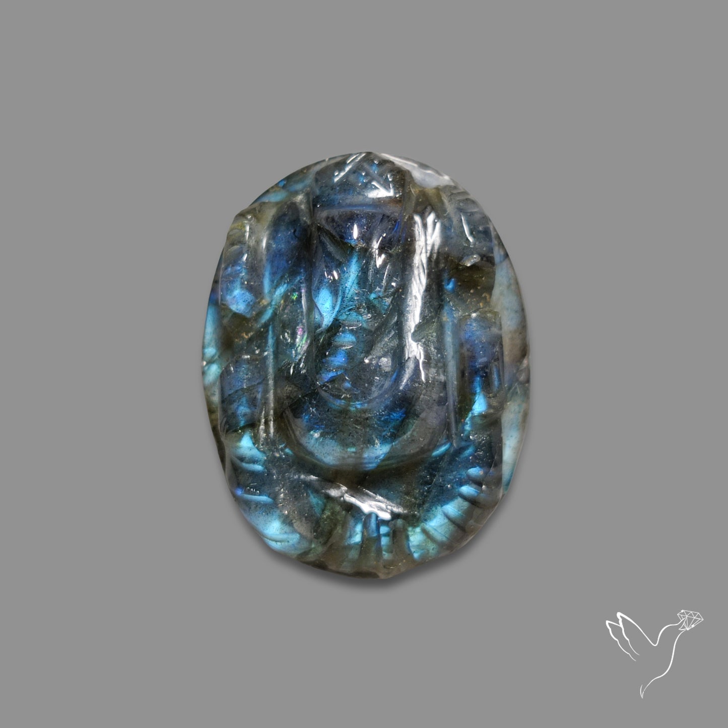 Blue Labradorite Ganesha Carving