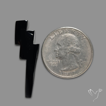 Black Onyx Lightning Bolt Carving