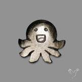 Silversheen Obsidian Happy Octopus Carving