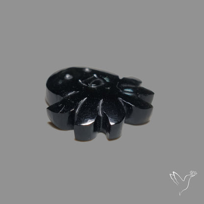 Silversheen Obsidian Happy Octopus Carving