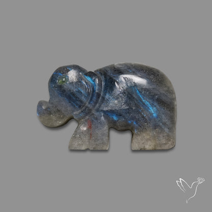 Blue Labradorite Elephant Carving