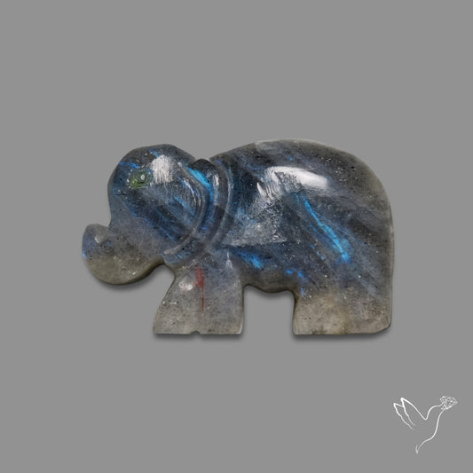 Blue Labradorite Elephant Carving