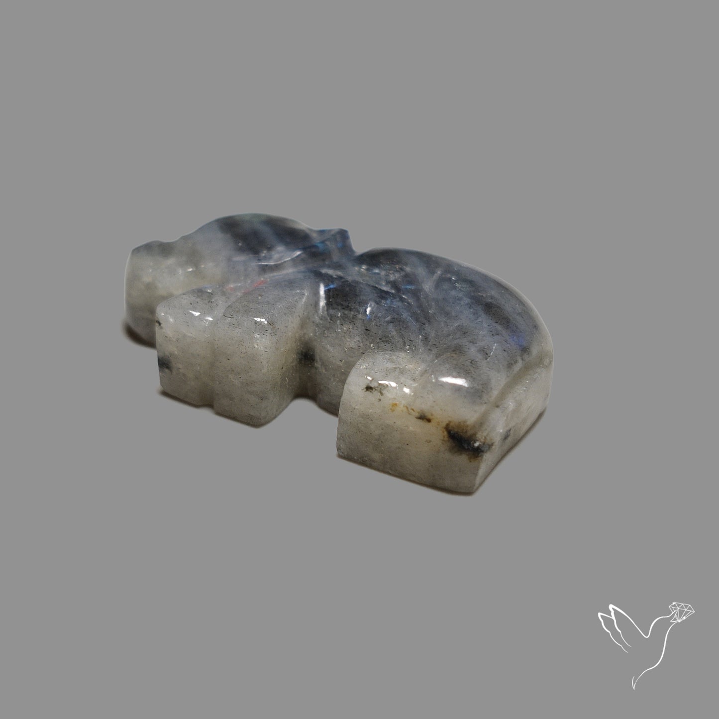 Blue Labradorite Elephant Carving