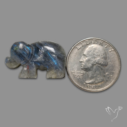 Blue Labradorite Elephant Carving