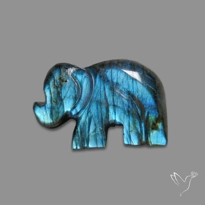 Blue Labradorite Elephant Carving