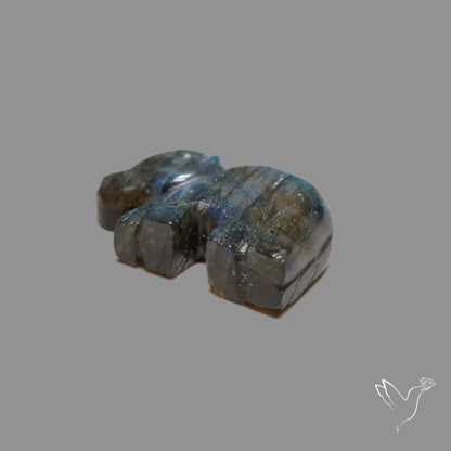 Blue Labradorite Elephant Carving