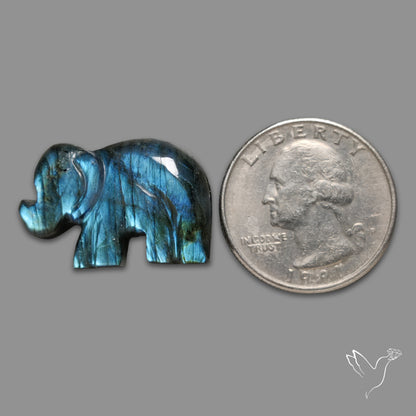 Blue Labradorite Elephant Carving