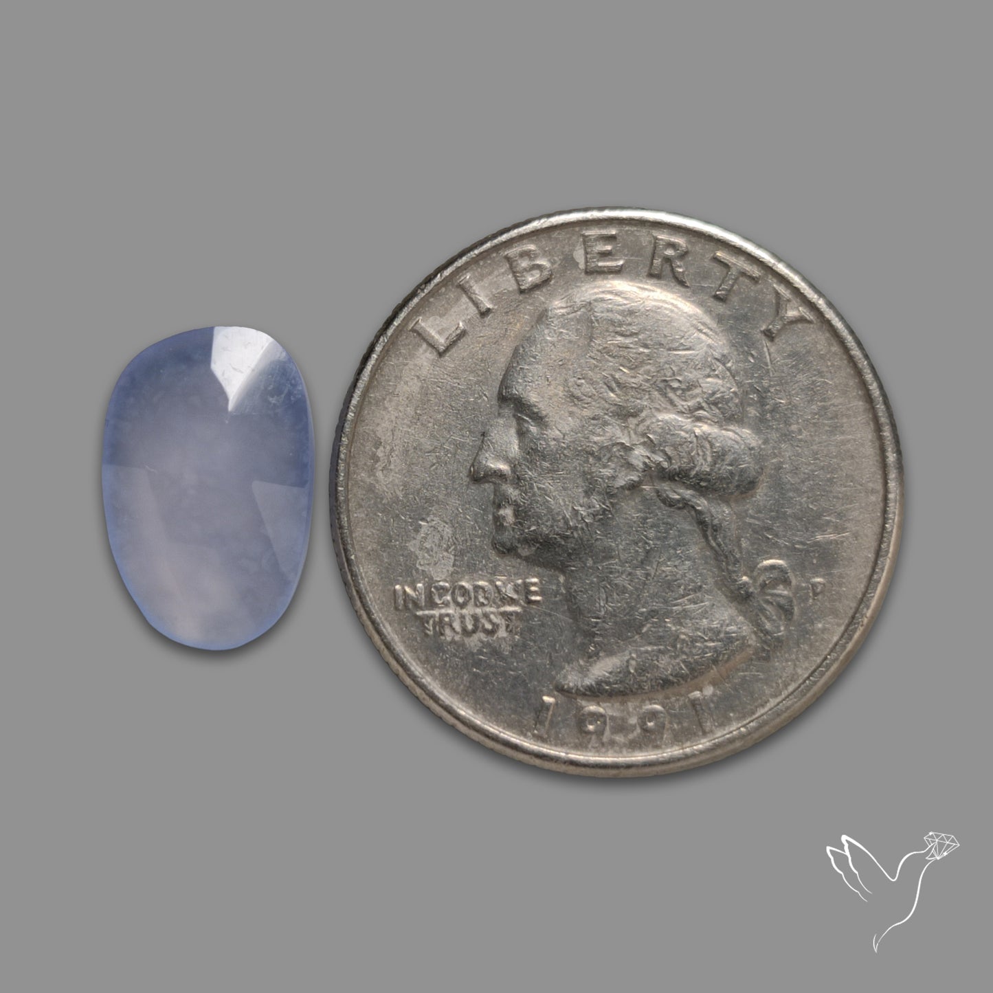 Rose Cut Blue Chalcedony