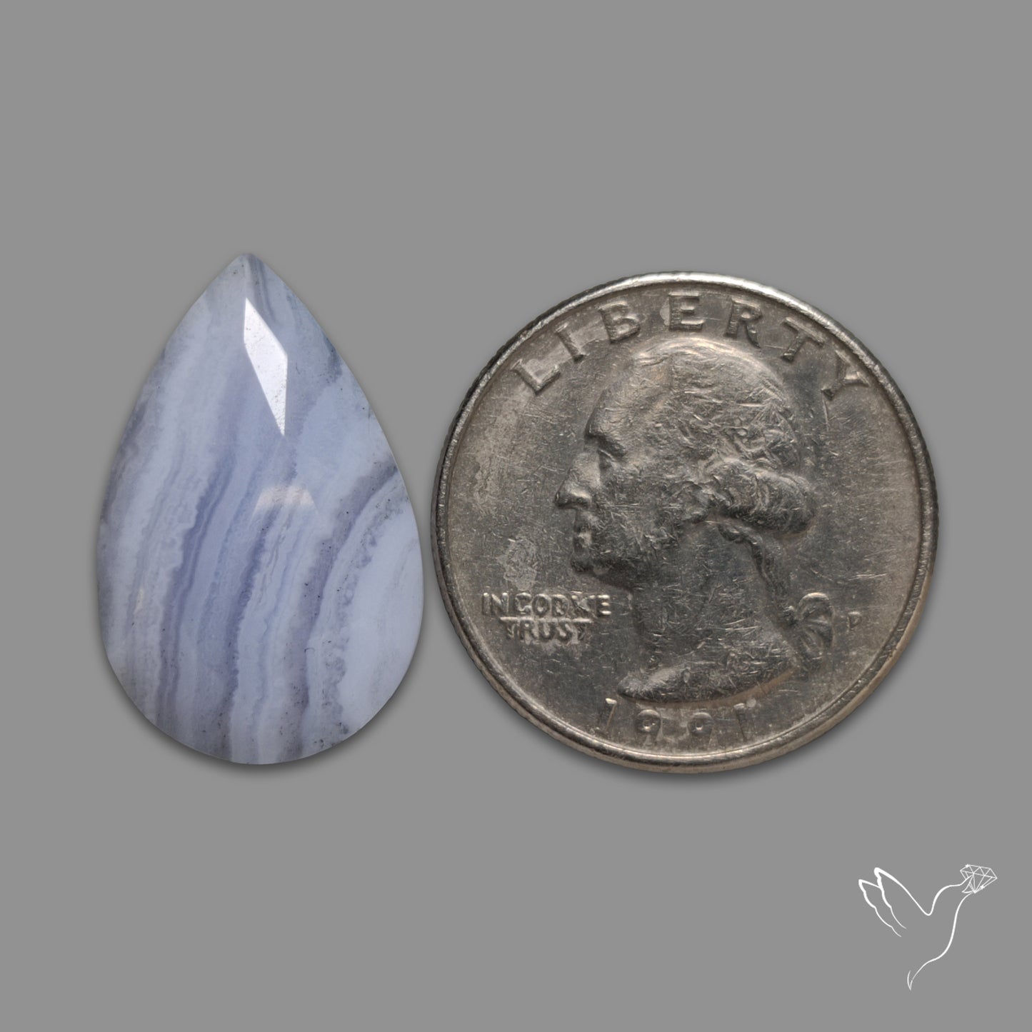 Rose Cut Blue Lace Agate