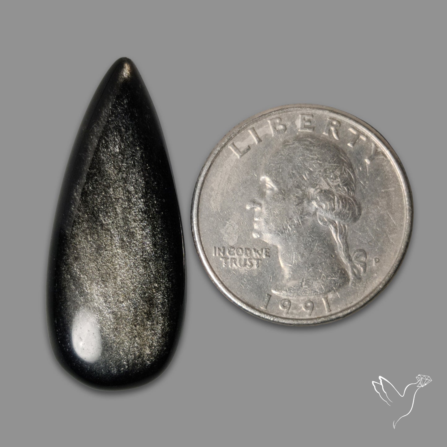 Silversheen Obsidian Cabochon