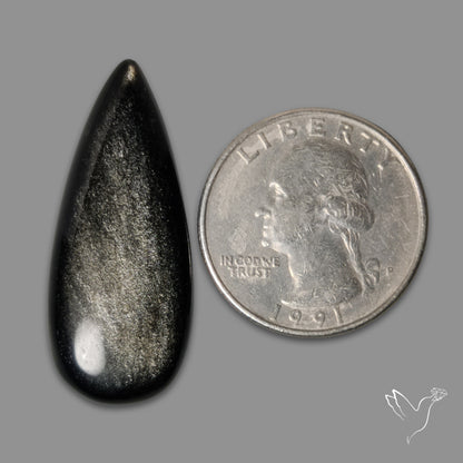 Silversheen Obsidian Cabochon