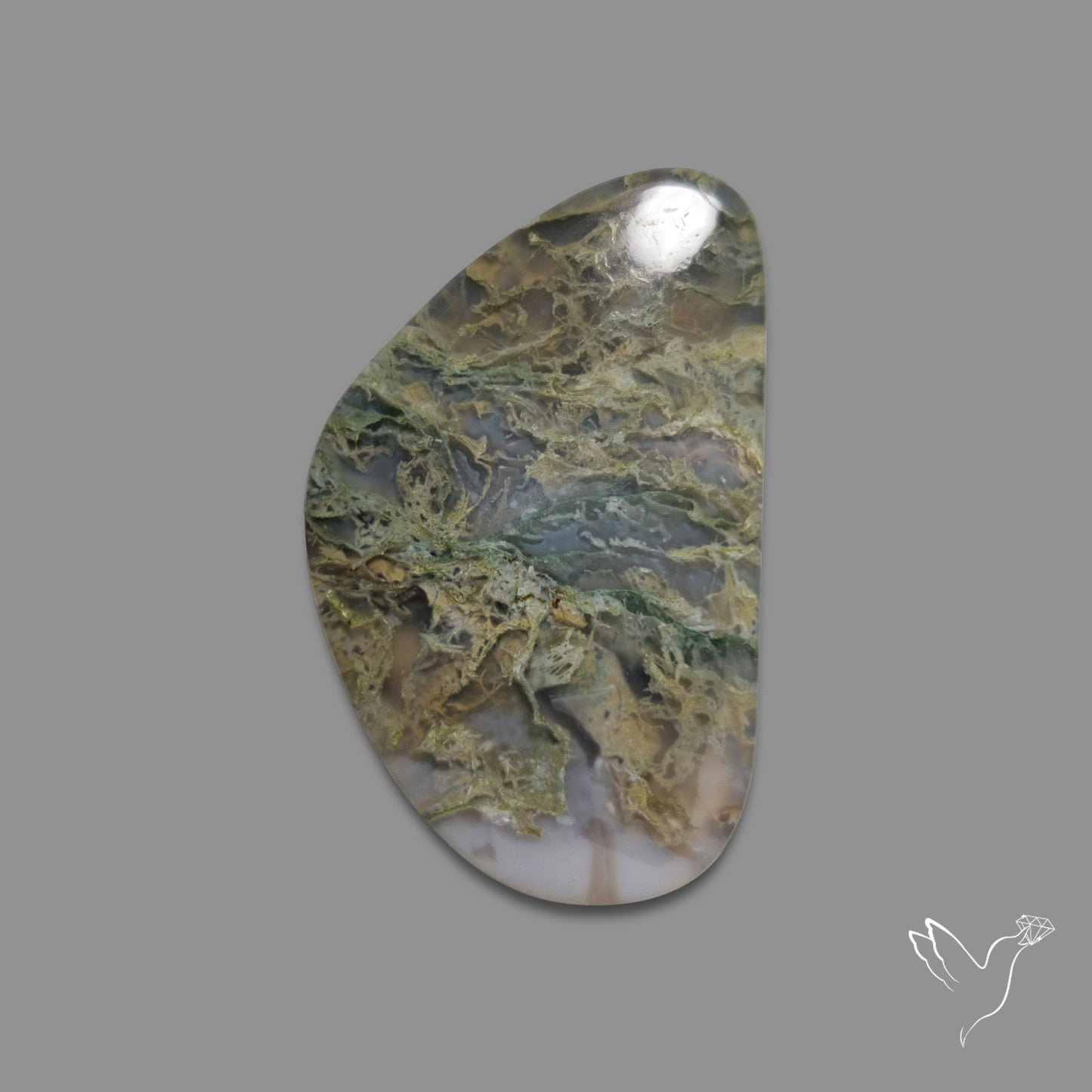 White Horse Canyon Moss Agate Cabochon