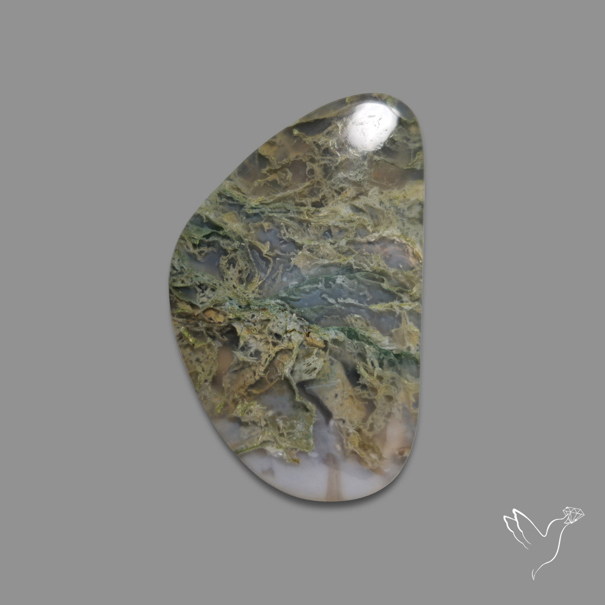 White Horse Canyon Moss Agate Cabochon